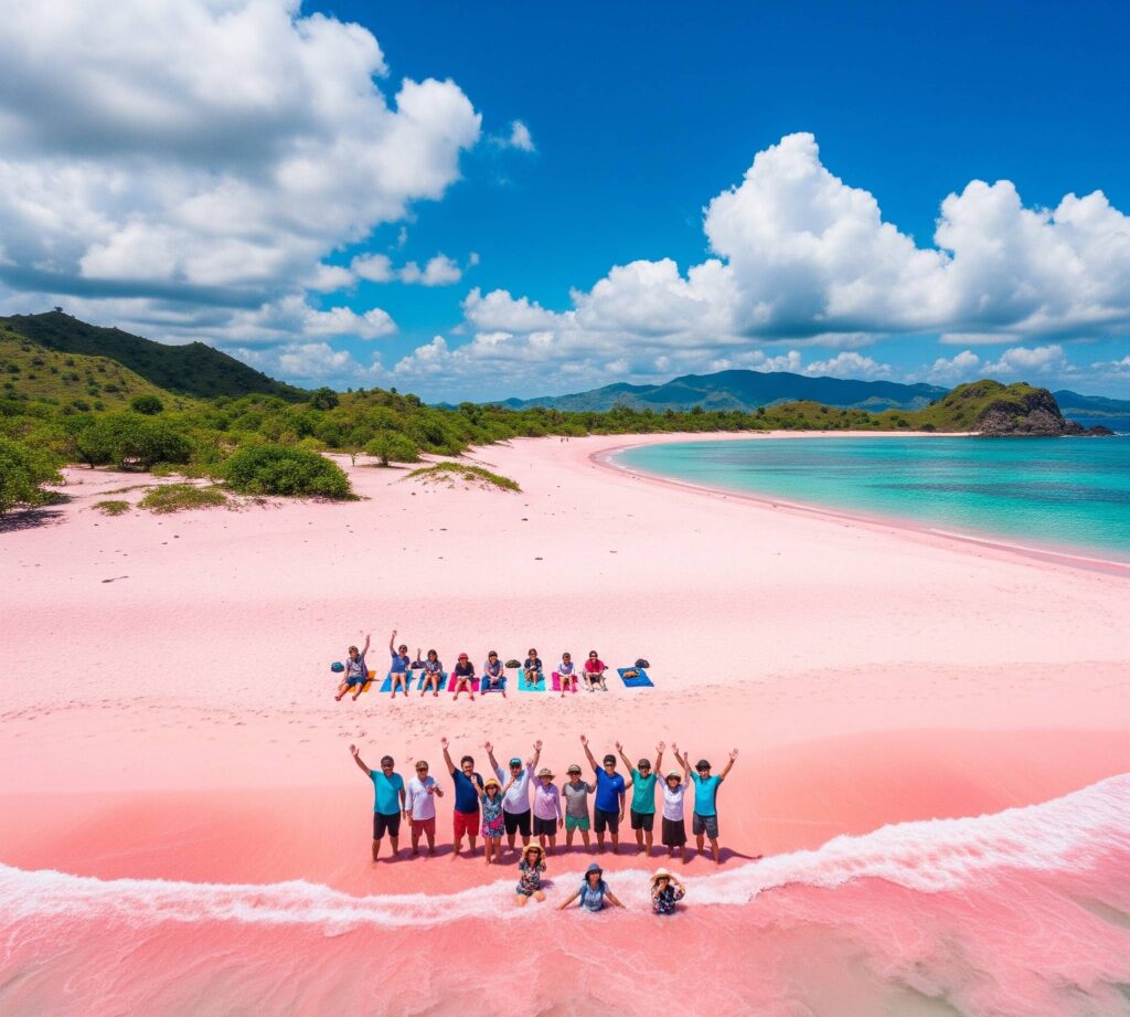Keseruan Lauan bajo trip di pantai pinkbeach